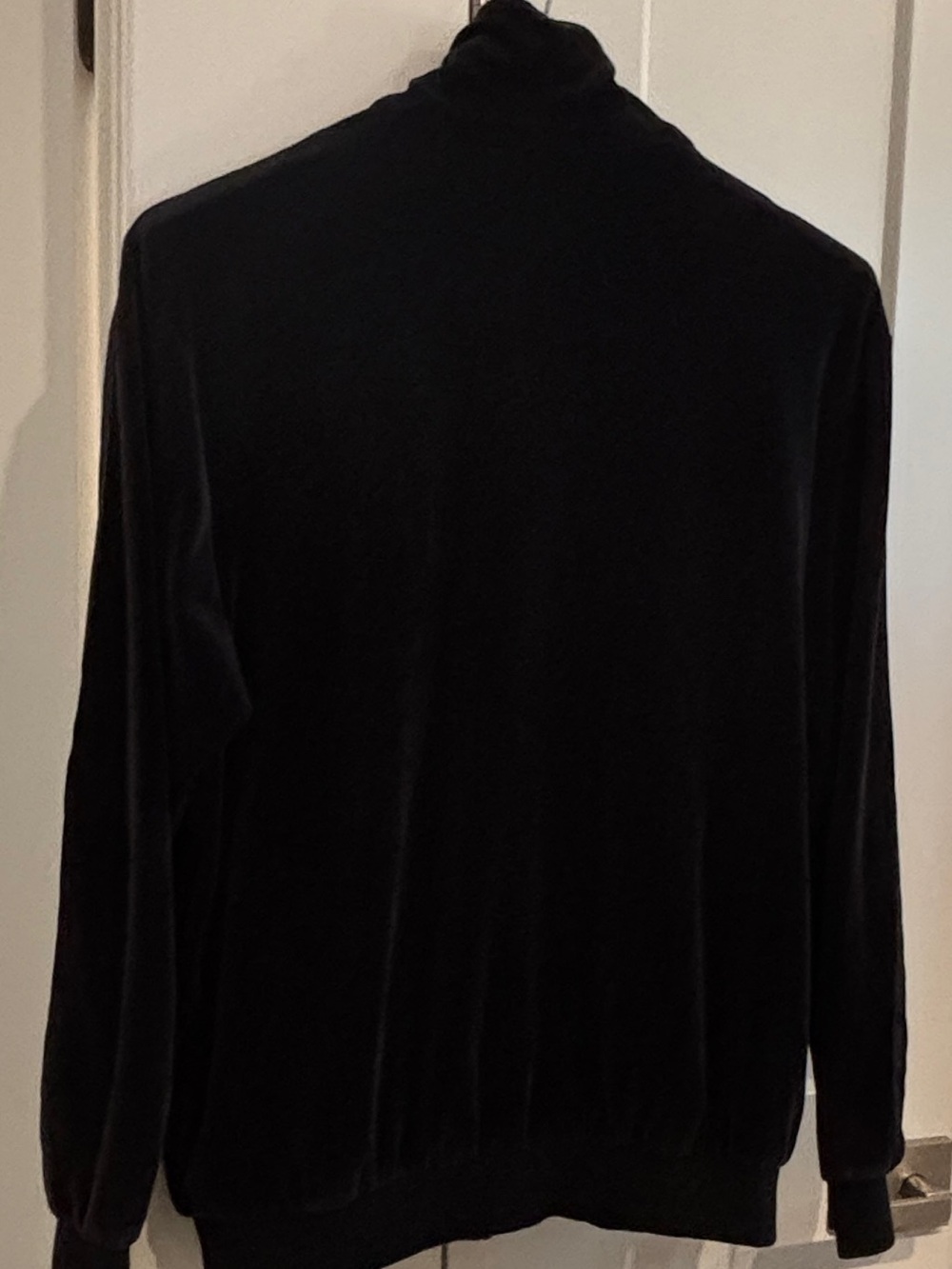 adidas Black Velour Full-Zip Track Jacket with Three Stripes. Size XL - Picture 4 of 9